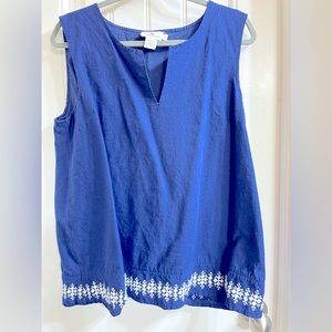 Vineyard Vines - Sleeveless Embroidered Top- Size L - New W/out tags